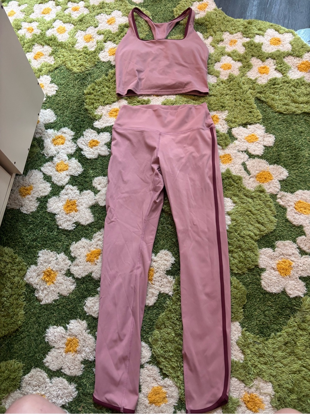 Gilly Hicks Mauve Dusty Rose Leggings and Sports Bra Set